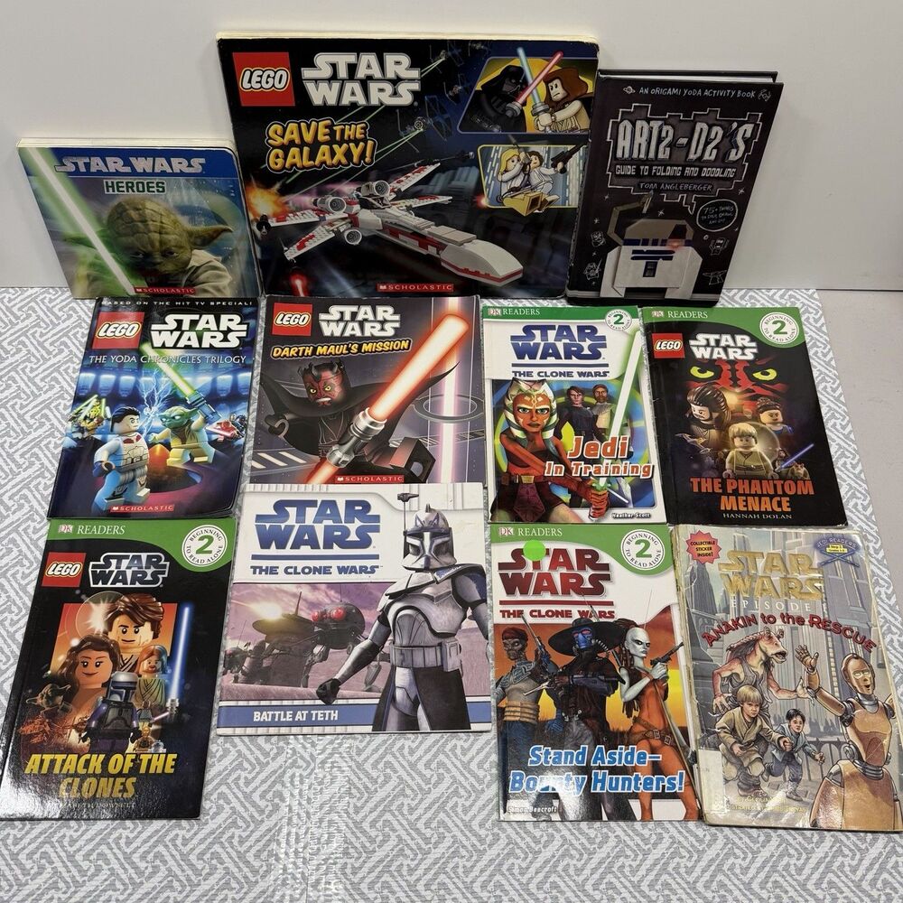 11 Star Wars Kids Books Bundle - LEGO, Jedi in Training, Clone Wars, Mixed Lot